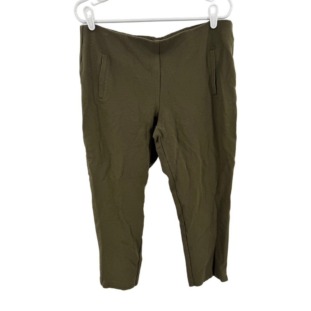 Chico’s 2 L ankle Olive green pull on Pants nylon rayon blend stretch comfort